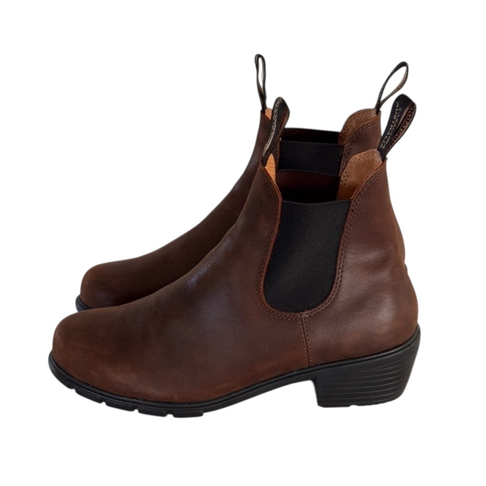 Women's Blundstone Heeled Chelsea Boots Antique Brown Size 10 - Picture 3 of 9